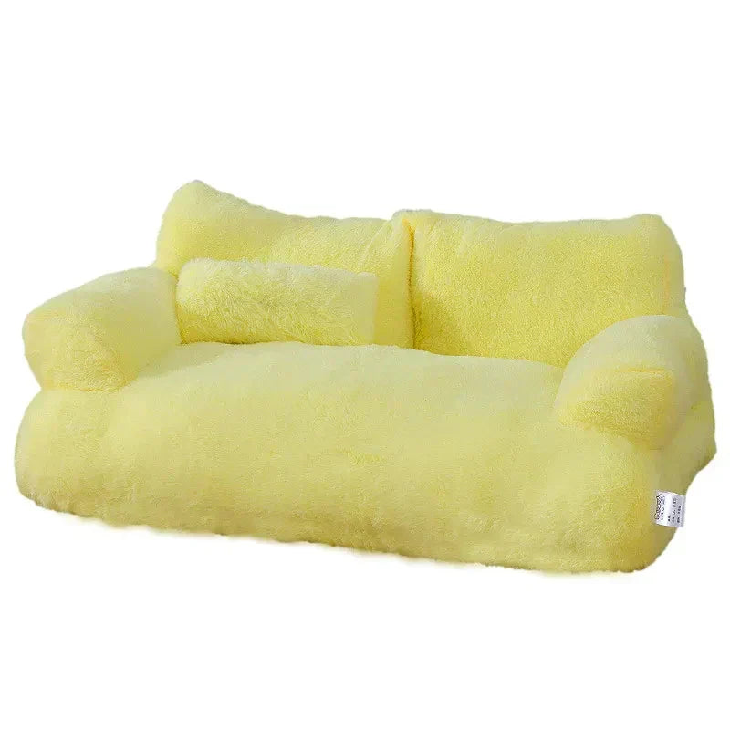 Plush Pet Bed With a Raised Rim, Cozy Faux Fur Nest for Dogs and Cats