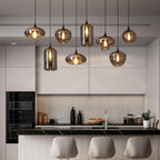 June minimalistische fles glazen hanglamp smoke grijs | Fioriscas