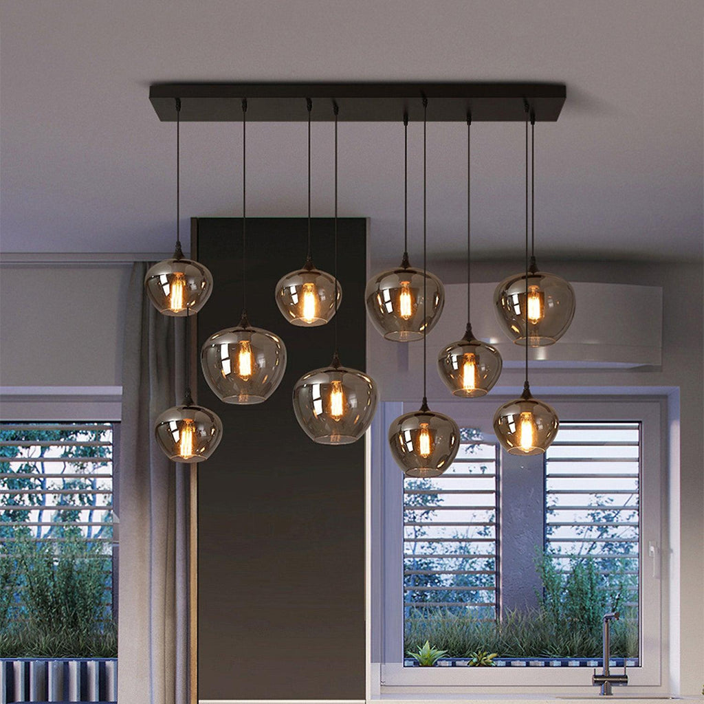 June minimalistische fles glazen hanglamp smoke grijs | Fioriscas