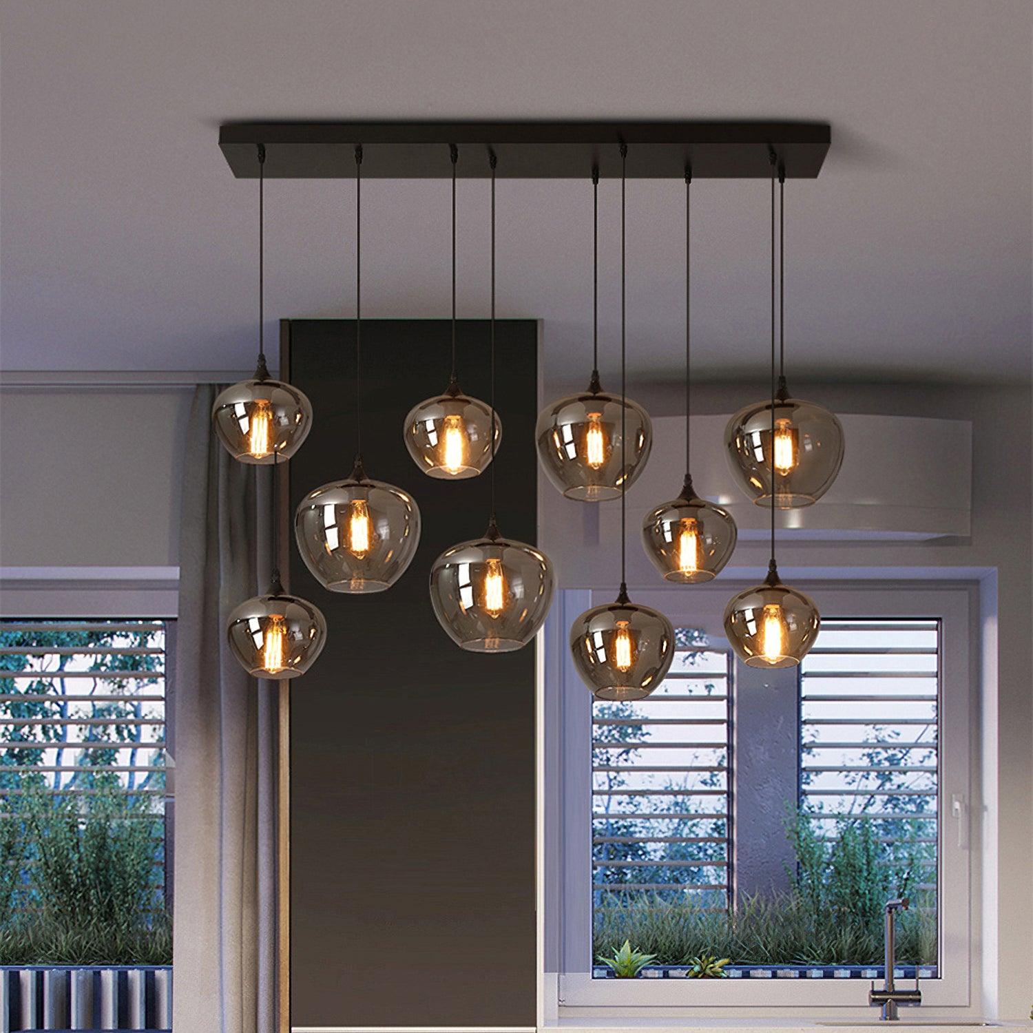 June minimalistische fles glazen hanglamp smoke grijs | Fioriscas