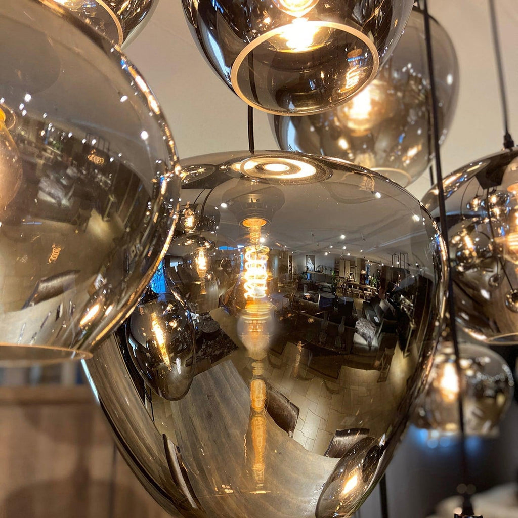June minimalistische fles glazen hanglamp smoke grijs | Fioriscas