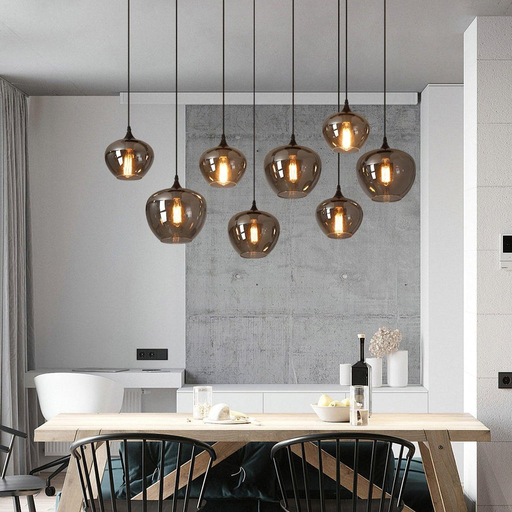 June minimalistische fles glazen hanglamp smoke grijs | Fioriscas