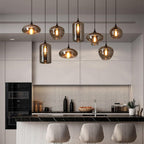 June minimalistische fles glazen hanglamp smoke grijs | Fioriscas