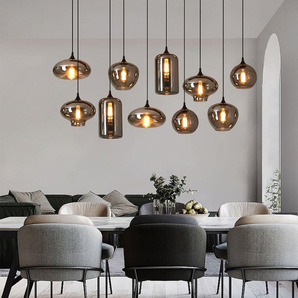 June minimalistische fles glazen hanglamp smoke grijs | Fioriscas