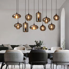 June minimalistische fles glazen hanglamp smoke grijs | Fioriscas