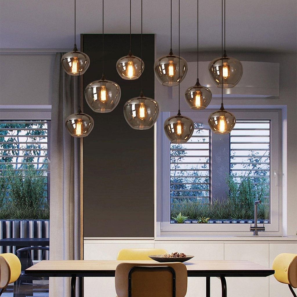 June minimalistische fles glazen hanglamp smoke grijs | Fioriscas