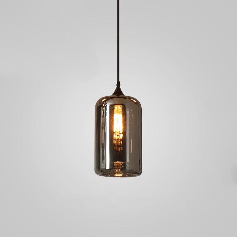 June minimalistische fles glazen hanglamp smoke grijs | Fioriscas