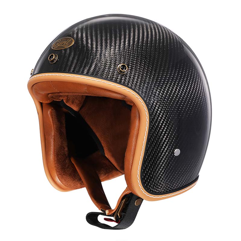 Low-Profile Retro Motorcycle Helmet, Open-Face Vintage Style, DOT & ECE Approved