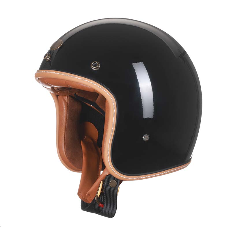 Low-Profile Retro Motorcycle Helmet, Open-Face Vintage Style, DOT & ECE Approved