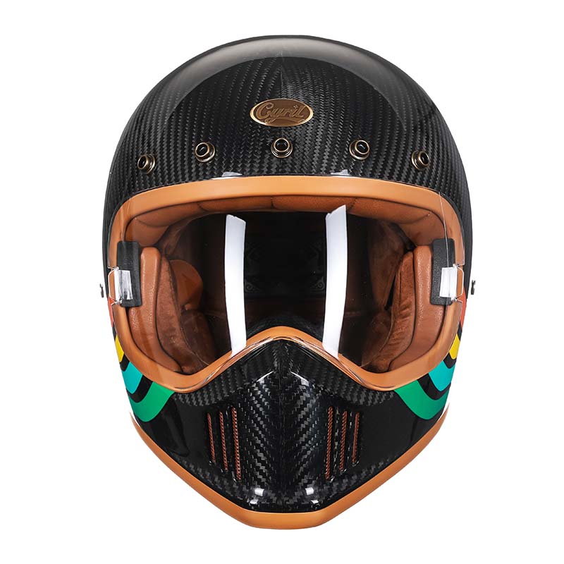 F389TS Carbon Fiber Motorcycle Helmet DOT ECE Approved | Fioriscas