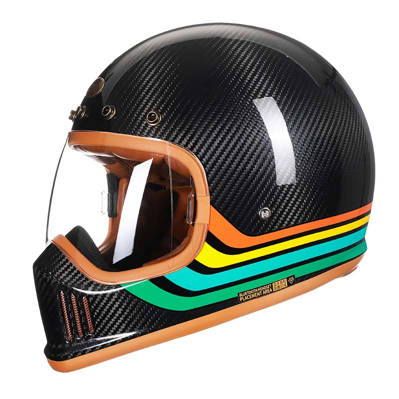 F389TS Carbon Fiber Motorcycle Helmet DOT ECE Approved | Fioriscas