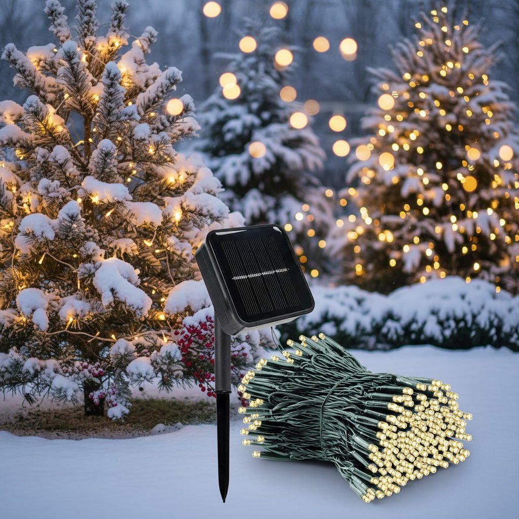 Solar LED Garland with 300 Lights, 8 Modes, IP65 Weatherproof - Fioriscas