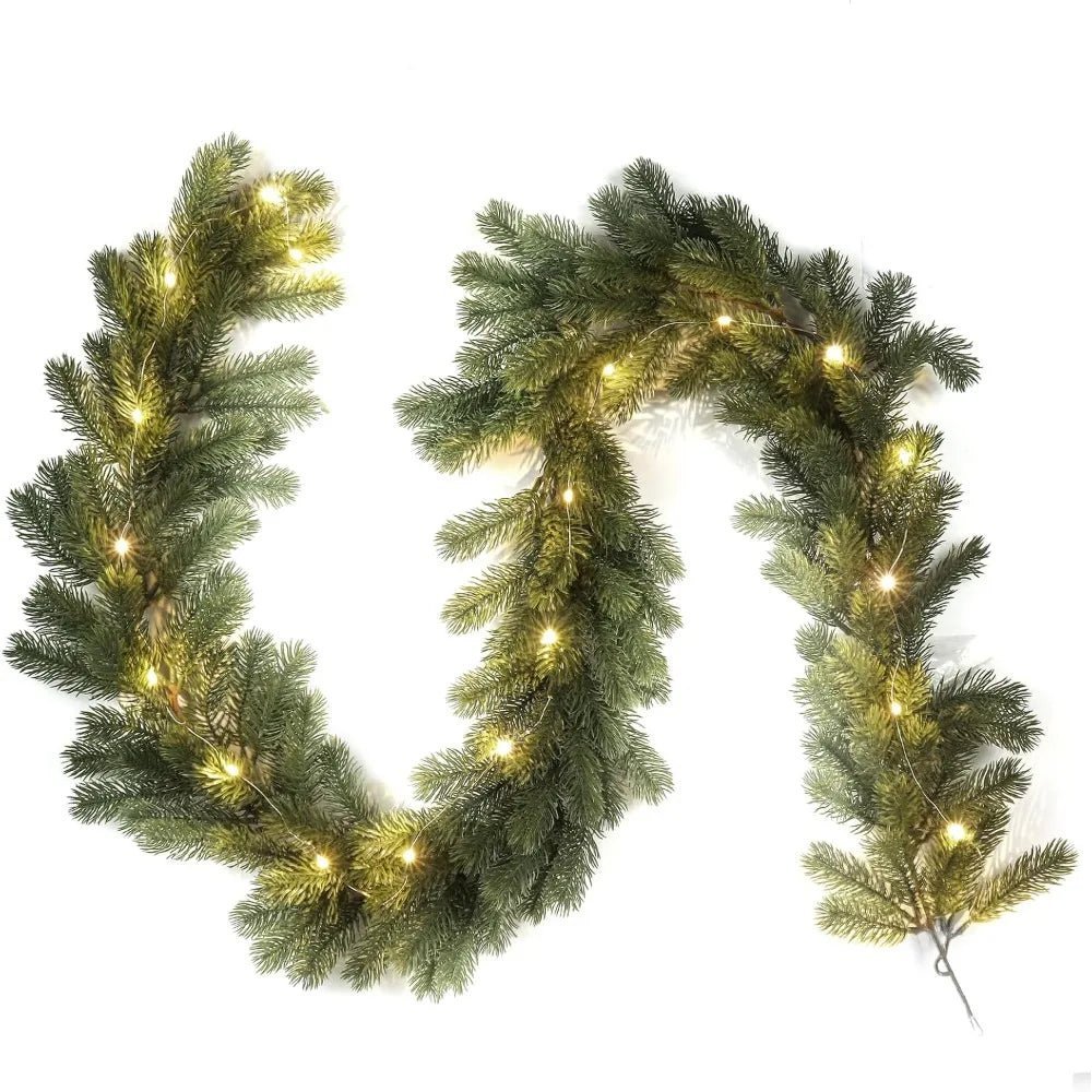 Ghirlanda natalizia illuminata a LED per un'eleganza festiva calda - Fioriscas