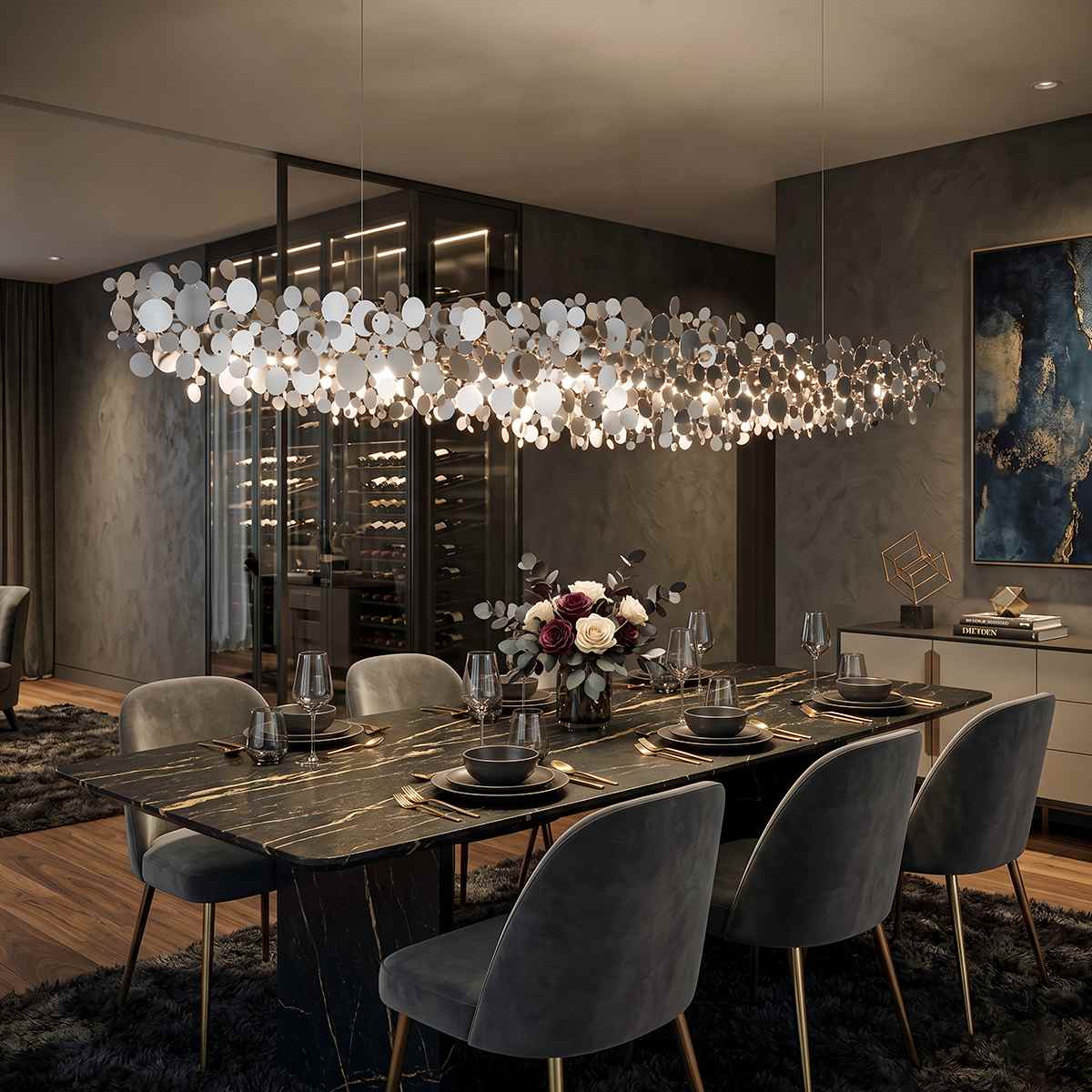 Candeeiro de Teto Luxori Disc com Acabamento em Dourado e Cromo para Interiores Modernos  