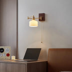 Artistieke Walnoot Messing Wandlamp Verstelbare Arm Vintage | Fioriscas