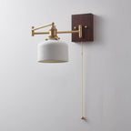 Artistieke Walnoot Messing Wandlamp Verstelbare Arm Vintage | Fioriscas