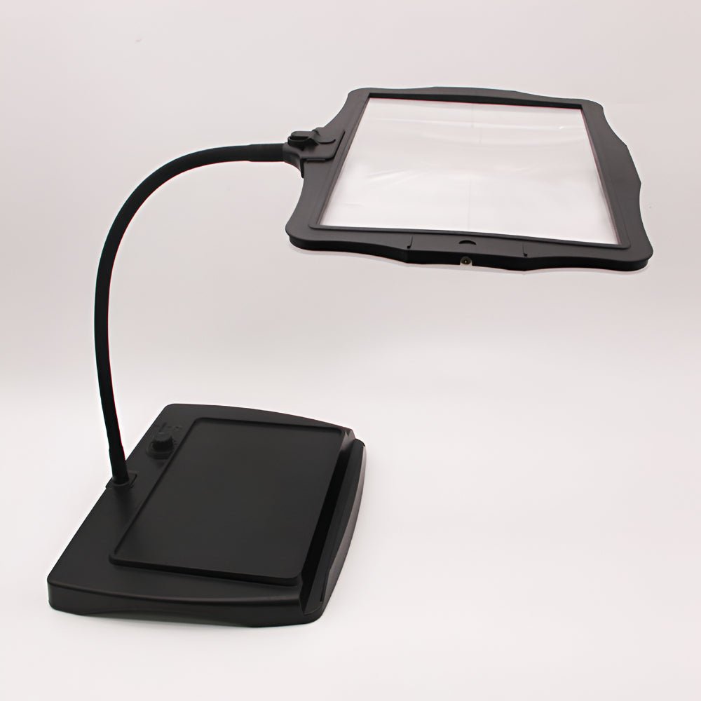 Full-Page Magnifying Floor Lamp With 3x LED Lens And Gooseneck Arm