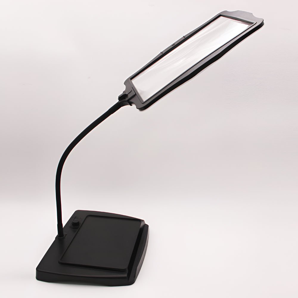 Full-Page Magnifying Floor Lamp With 3x LED Lens And Gooseneck Arm