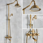 Marlen In-Wall Shower System, Antique Brass Finish, Thermostatic Valve