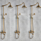 Marlen In-Wall Shower System, Antique Brass Finish, Thermostatic Valve