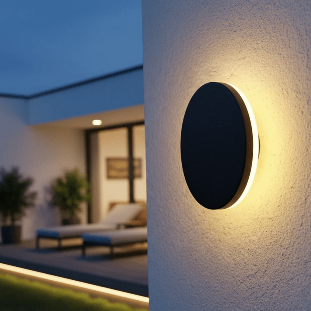 Applique murale LED minimaliste ronde ou carrée, IP65 - Fioriscas