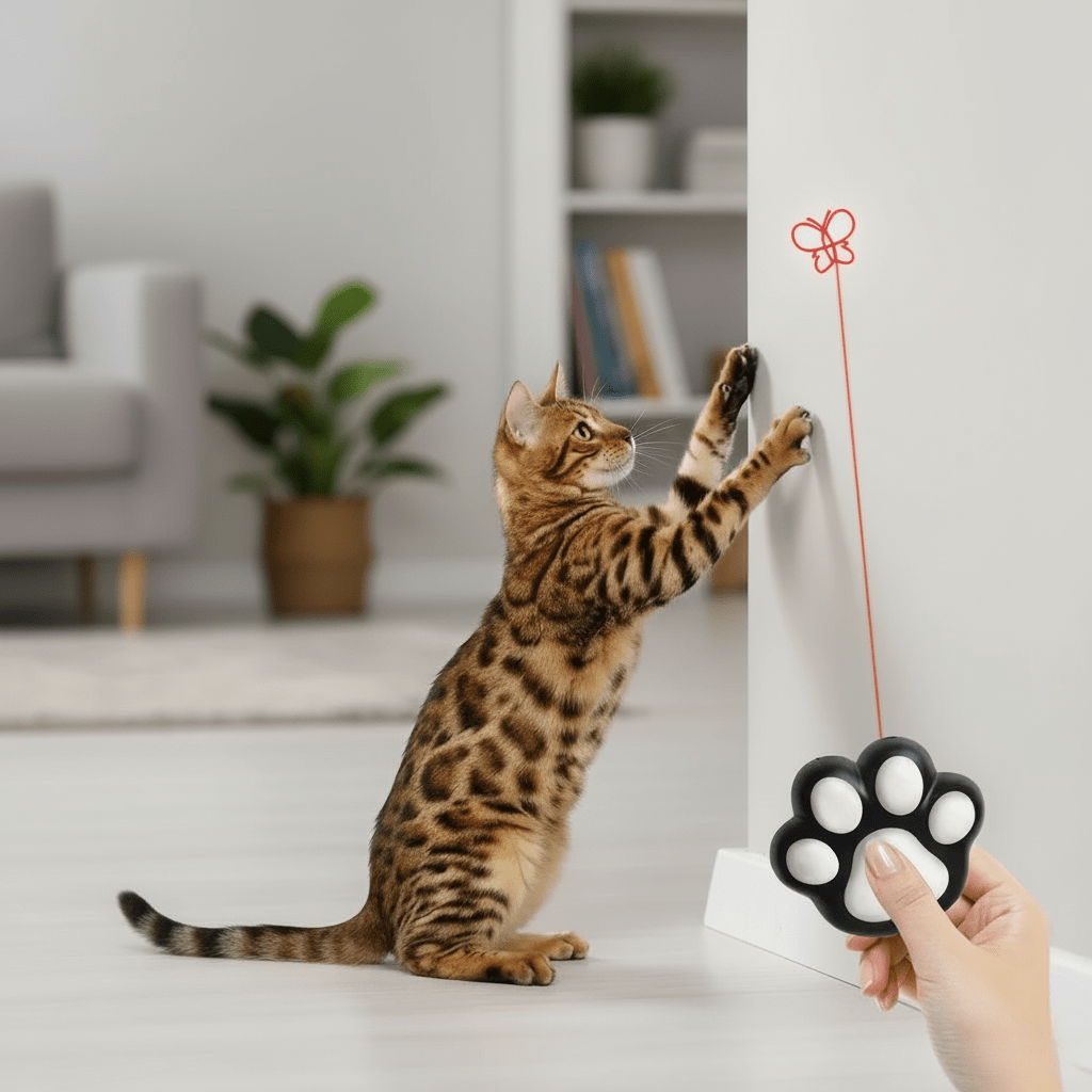 Interactive Cat Laser Toy - 5 Adjustable Light Patterns - Fioriscas