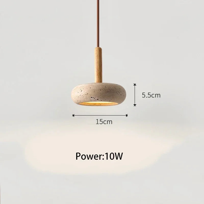 Suspension LED en pierre travertin pour les espaces de vie modernes | Fioriscas