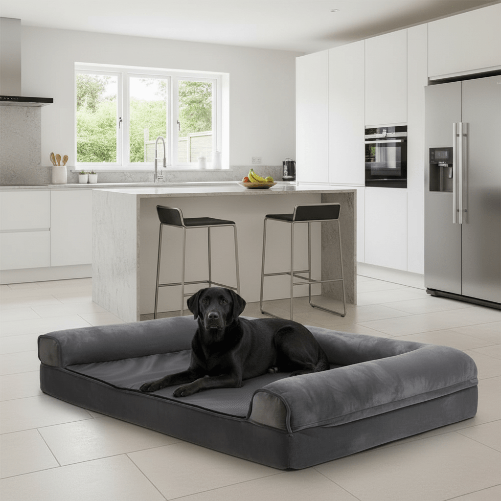 Cuccia ortopedica per cani in memory foam con copertura idrorepellente e comfort morbido - Fioriscas