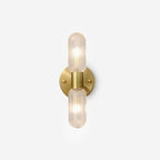 Evania Messing- und strukturiertes Glas Doppel-Wandleuchte | Fioriscas