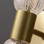 Evania Messing- und strukturiertes Glas Doppel-Wandleuchte | Fioriscas