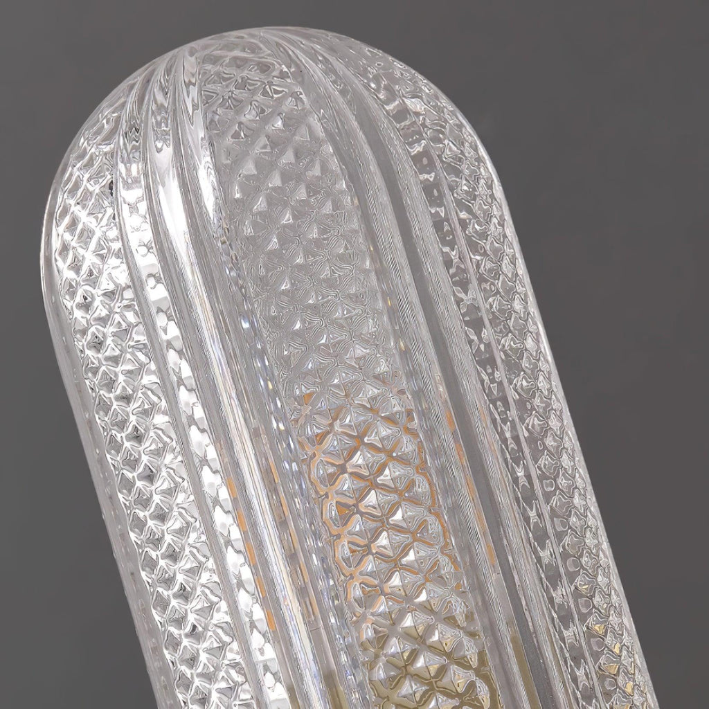 Evania Messing- und strukturiertes Glas Doppel-Wandleuchte | Fioriscas