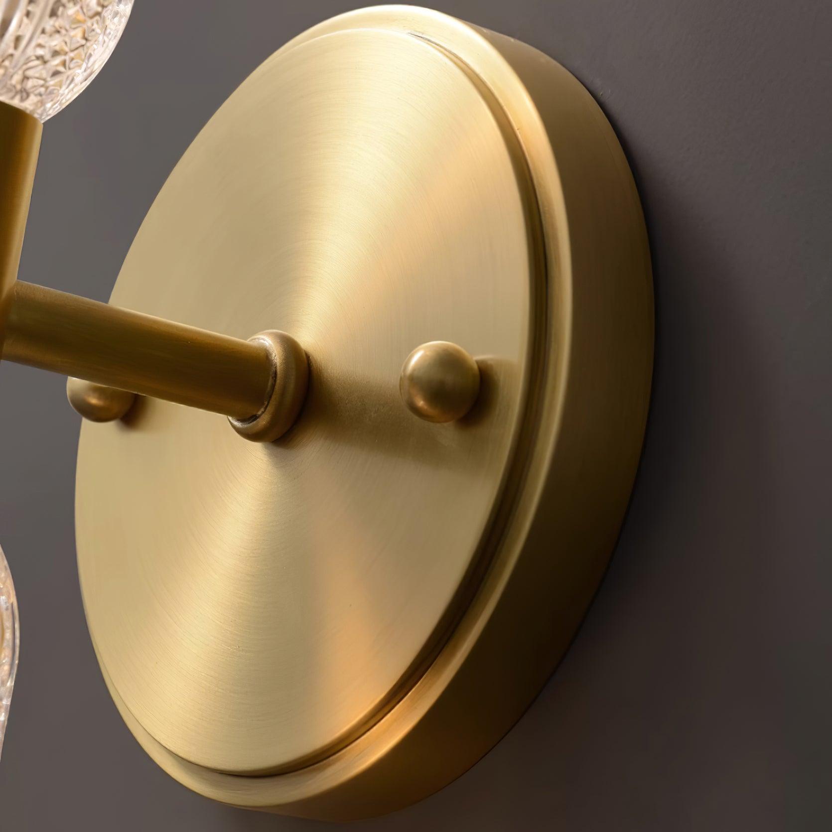 Evania Messing- und strukturiertes Glas Doppel-Wandleuchte | Fioriscas