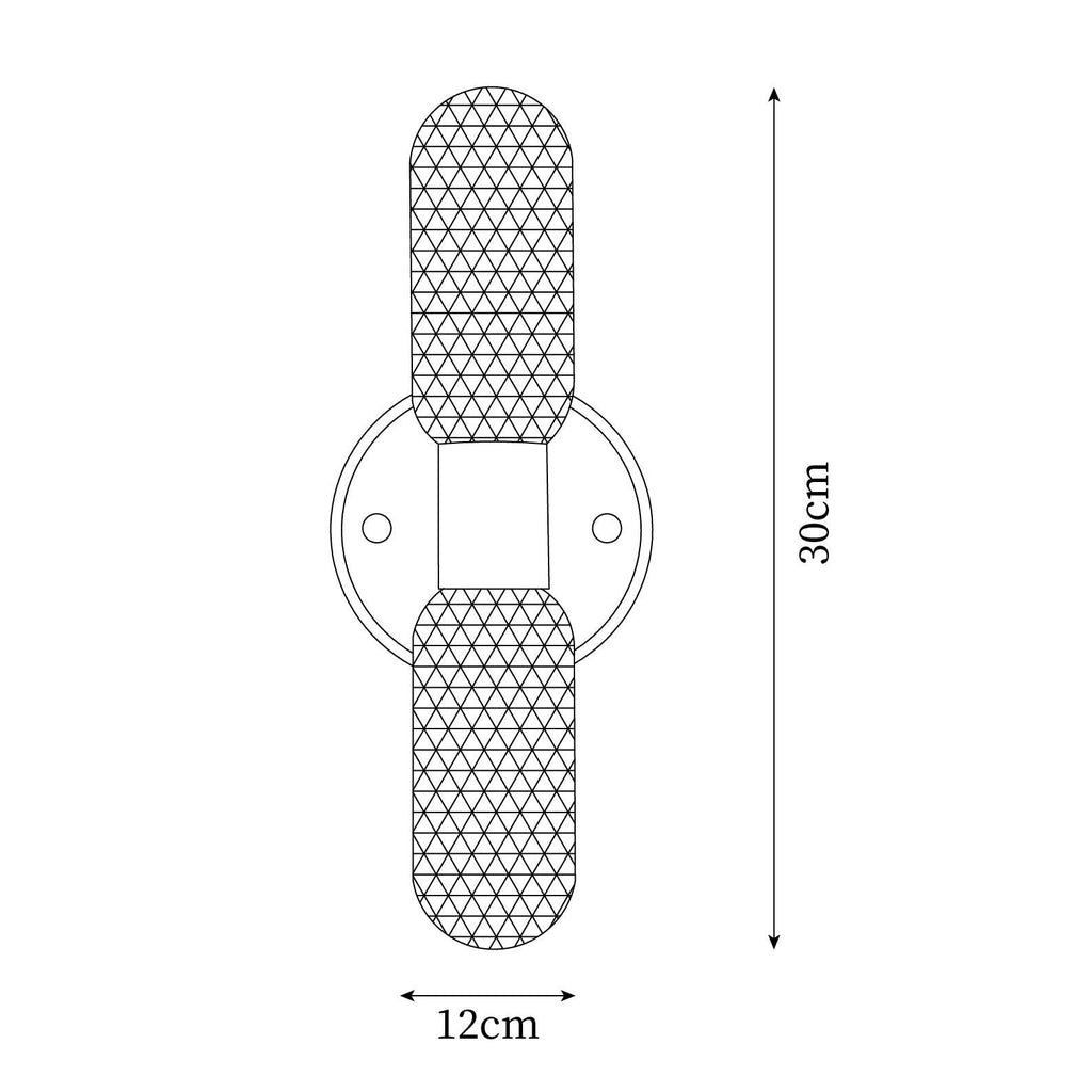 Evania Messing- und strukturiertes Glas Doppel-Wandleuchte | Fioriscas