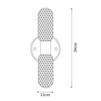 Evania Messing- und strukturiertes Glas Doppel-Wandleuchte | Fioriscas