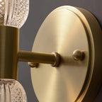 Evania Messing- und strukturiertes Glas Doppel-Wandleuchte | Fioriscas