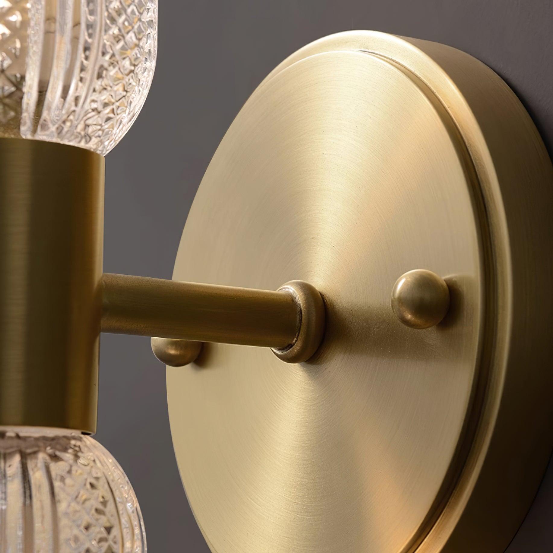 Evania Messing- und strukturiertes Glas Doppel-Wandleuchte | Fioriscas
