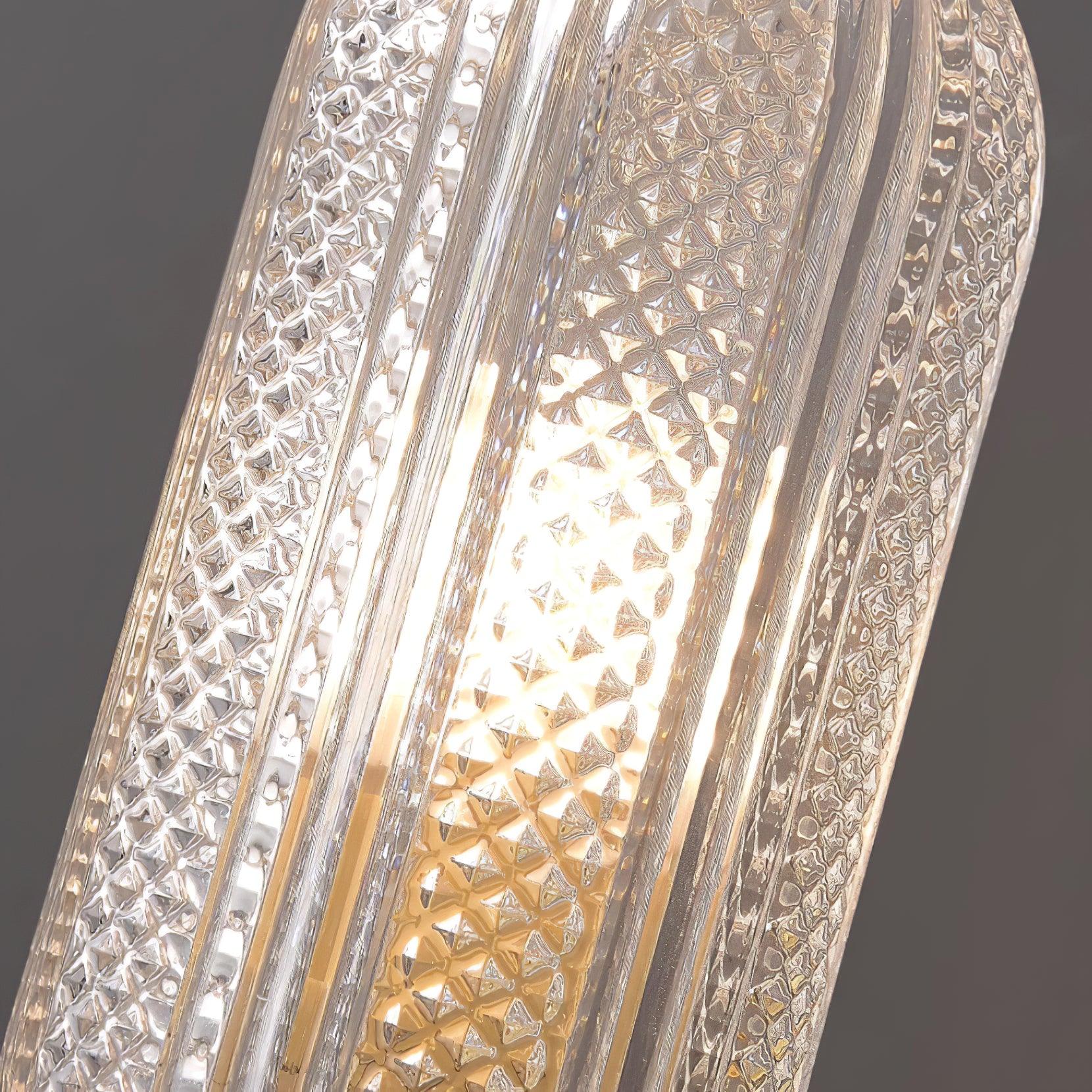 Evania Messing- und strukturiertes Glas Doppel-Wandleuchte | Fioriscas