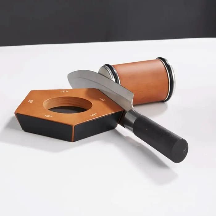 Affilacoltelli manuale con pietre in legno e diamante - Fioriscas