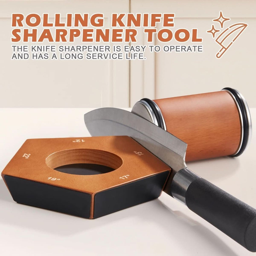 Affilacoltelli manuale con pietre in legno e diamante - Fioriscas
