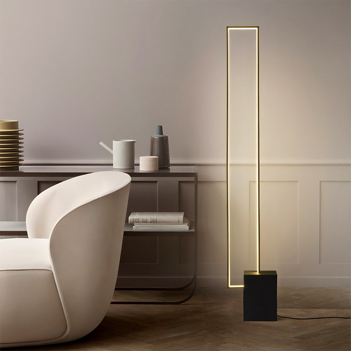 Lampada da terra moderna AstraLume con luminosità regolabile per spazi abitativi
