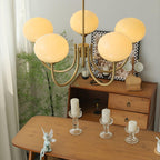 Alora Glass Chandelier, Pale Pink Shades, Copper or Chrome, 3 or 5 Lights