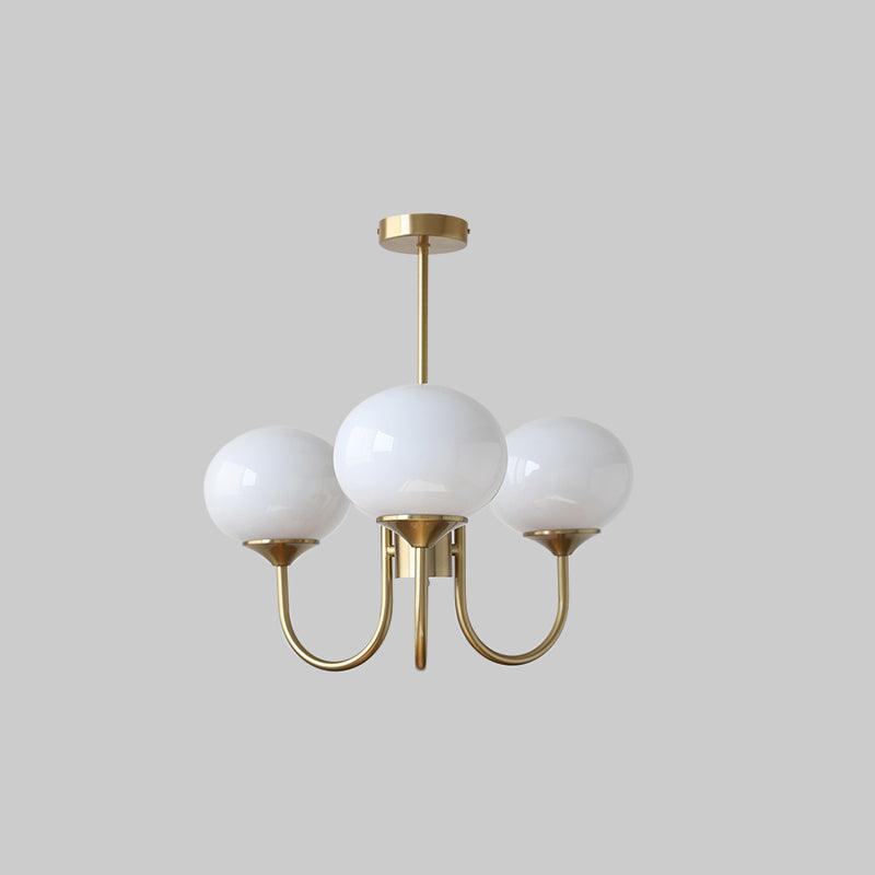 Alora Glass Chandelier, Pale Pink Shades, Copper or Chrome, 3 or 5 Lights