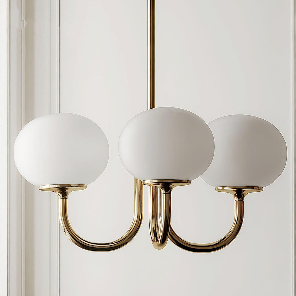 Alora Glass Chandelier, Pale Pink Shades, Copper or Chrome, 3 or 5 Lights