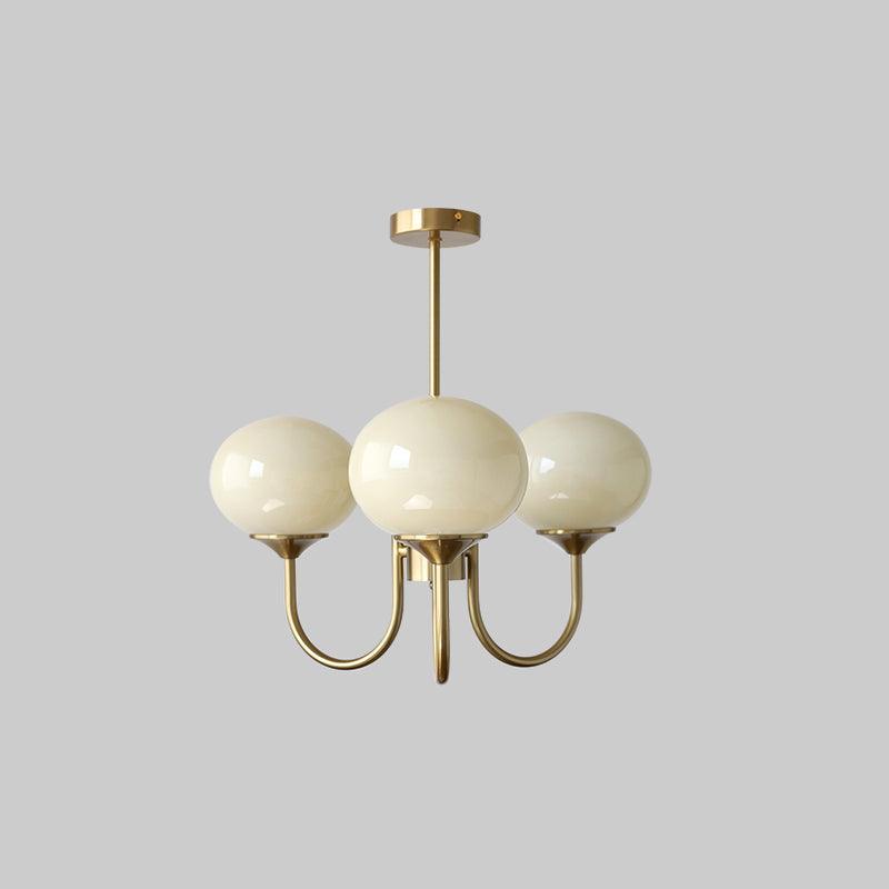 Alora Glass Chandelier, Pale Pink Shades, Copper or Chrome, 3 or 5 Lights