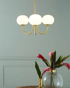 Alora Glass Chandelier, Pale Pink Shades, Copper or Chrome, 3 or 5 Lights