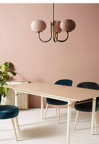 Alora Glass Chandelier, Pale Pink Shades, Copper or Chrome, 3 or 5 Lights