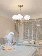 Alora Glass Chandelier, Pale Pink Shades, Copper or Chrome, 3 or 5 Lights