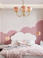 Alora Glass Chandelier, Pale Pink Shades, Copper or Chrome, 3 or 5 Lights