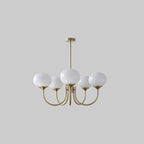 Alora Glass Chandelier, Pale Pink Shades, Copper or Chrome, 3 or 5 Lights