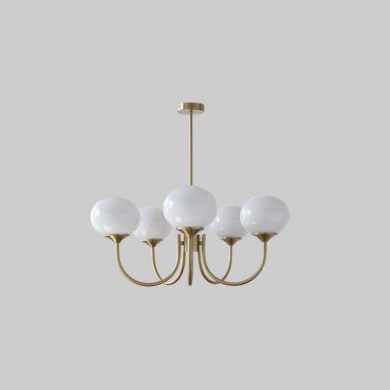 Alora Glass Chandelier, Pale Pink Shades, Copper or Chrome, 3 or 5 Lights